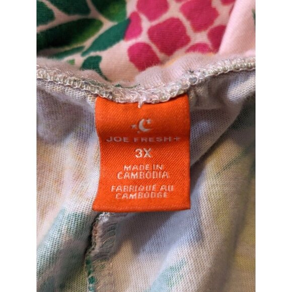 Womens Plus 3X Pink Flannel Sleep Lounge Pineapple Shorts Tropical Drawstring - Picture 3 of 4